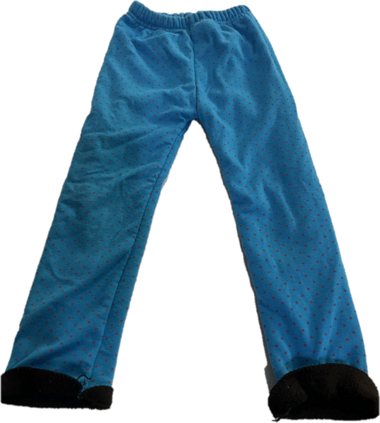 Pantalon copil, culoarea albastru, model cu buline, 6-7 ani