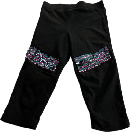 Pantaloni fetita, culoarea negru , model paiete , 4-5 ani
