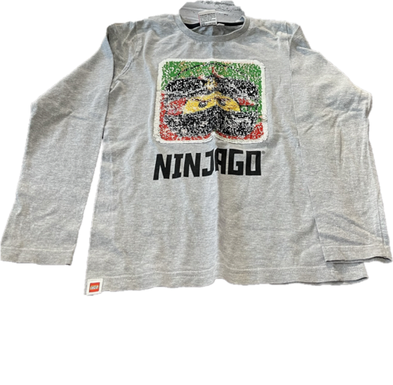 Bluza baiat, model Ninjago, culoarea gri, 128 cm